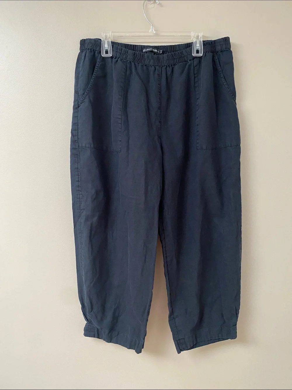 Gudrun Sjödén Organic Cotton Linen Washed Black Harlem Pant Size XL